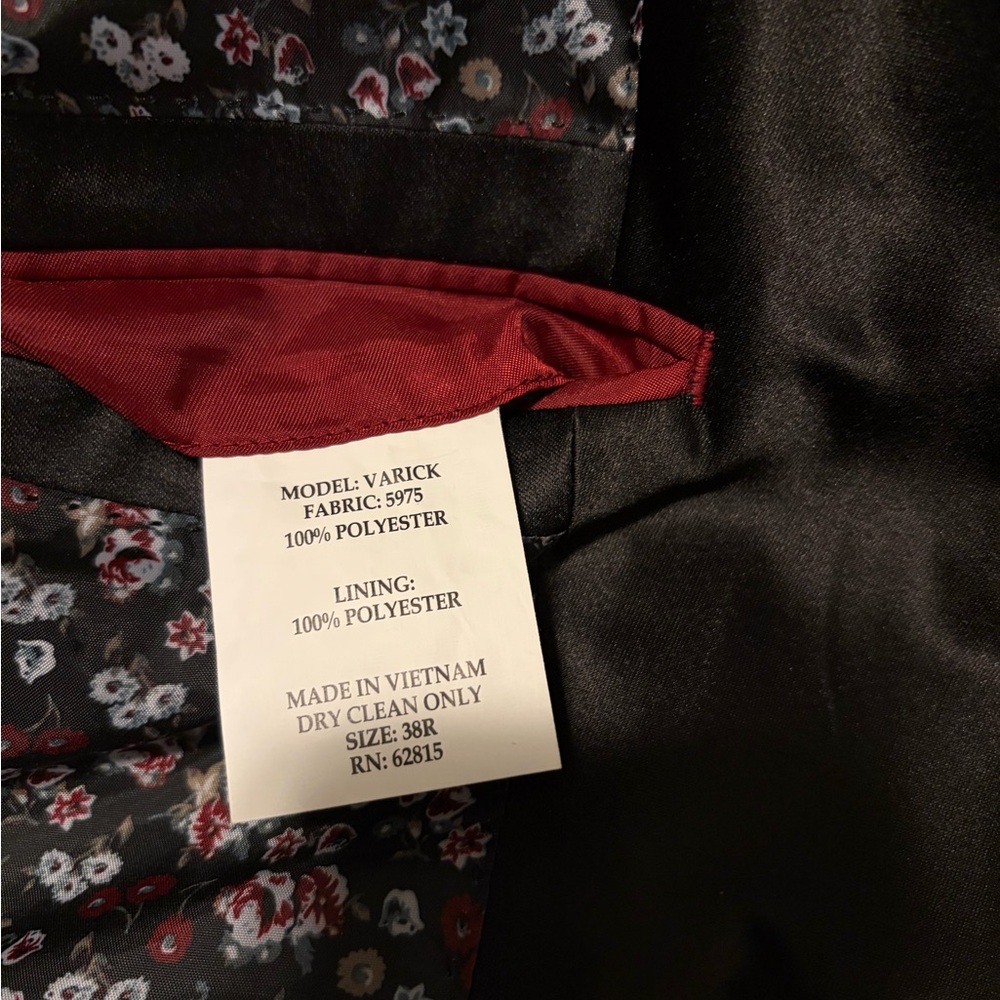Men's Savile Row Black Camouflage Blazer - Size 38R - Picture 5 of 5